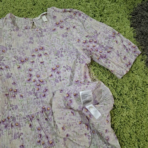 H&M Floral Romantic Peplum Blouse Size S New