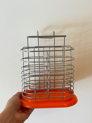 Cutlery Drying Rack used, orange color