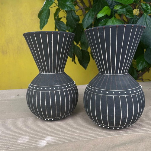 African style vases used, set of 2