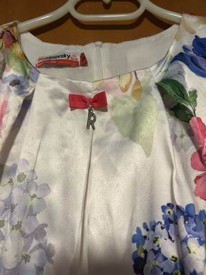 Mini Raxevsky satin dress for girl 10 years like new, multicolored