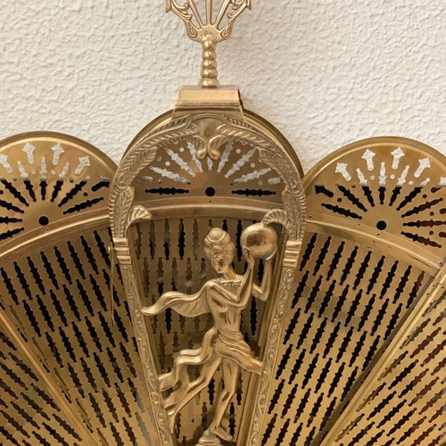 Art Deco Vintage Brass Fireplace Screen new