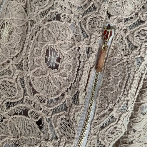 Lace bomber jacket beige nud size M like new