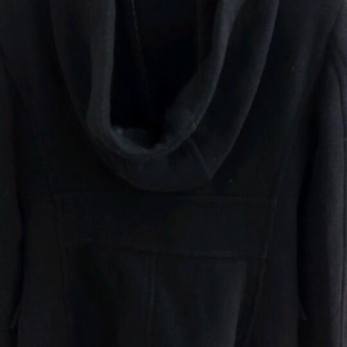 Mexx medium black Montgomery coat with hood like new