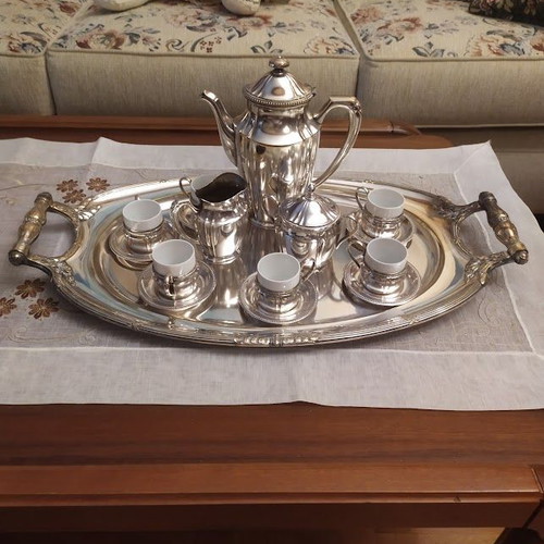 Complete vintage coffee and tea set with tray