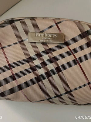 Small Burberry blue label cotton zip wallet/toiletry bag in excellent condition