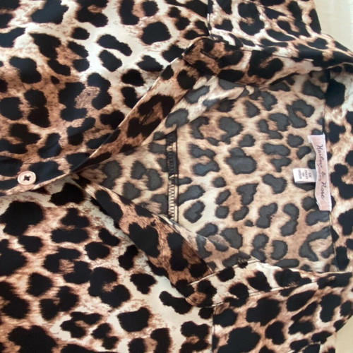 Midi women's dress animal print with buttons and belt like new