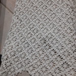 Curtain handmade with lace, like new, white fabric 150x135 cm
