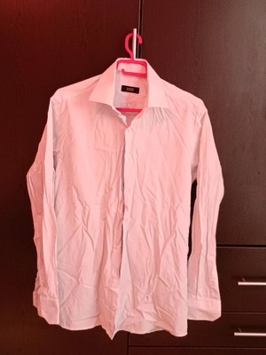 Men's shirt XL like new, white with embossed stripe