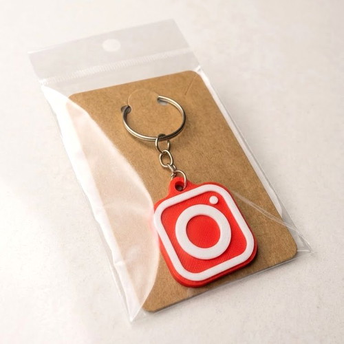 3D-Printed Instagram Keychain with NFC Chip made to order, multicolor