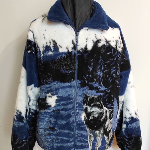ZARA men's wool cardigan new, loose fit, size L, blue-white