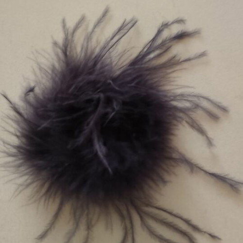 Women's brooch with dark gray feathers new