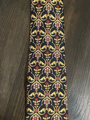 Louis Féraud vintage tie like new, silk blue with gold details