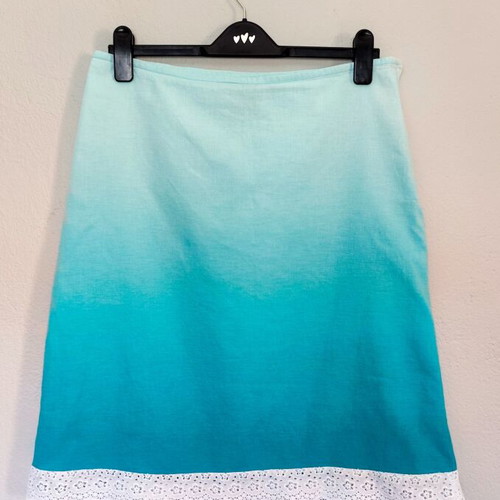 Mini Ombre Turquoise Skirt with Lace H&M like new