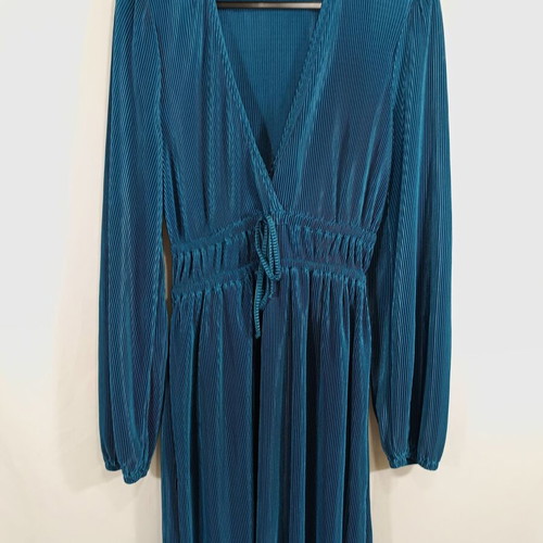Zara pleated petrol iridescent dress used