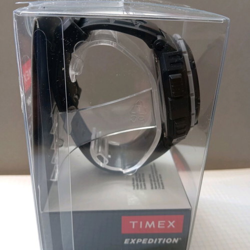 Timex men's watch like new, black, quartz, 50 mm