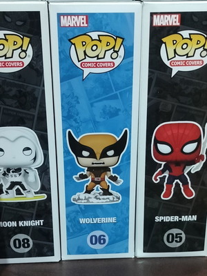 Marvel comic covers pack of 3 with Funko Pop gift like new