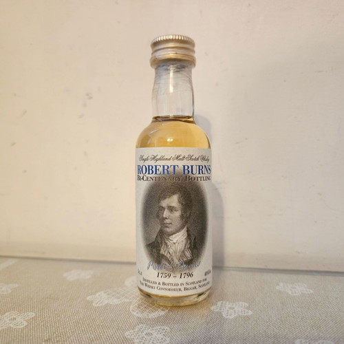 Robert Burns Bi Centenary bottling whisky miniature new