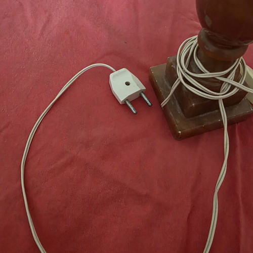 Vintage alabaster table lamp from 1980 with minor wear