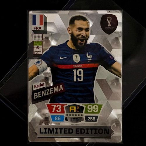Karim Benzema Limited Edition Panini Adrenalyn XL World Cup 2022 card used
