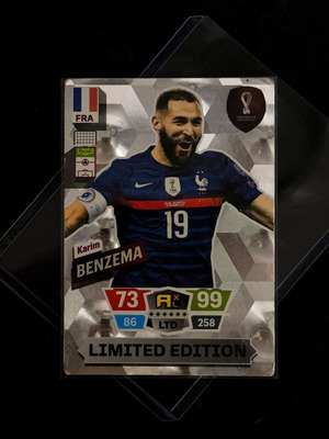 Karim Benzema Limited Edition Panini Adrenalyn XL World Cup 2022 card used