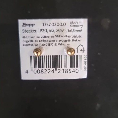 Kopp male Schuko plug new Made In Germany