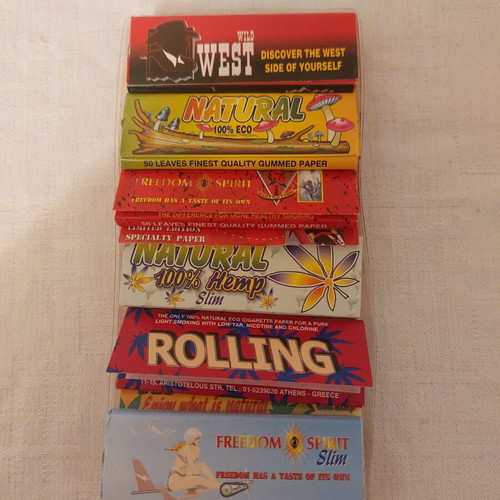 Box of 12 different collectible rolling papers new