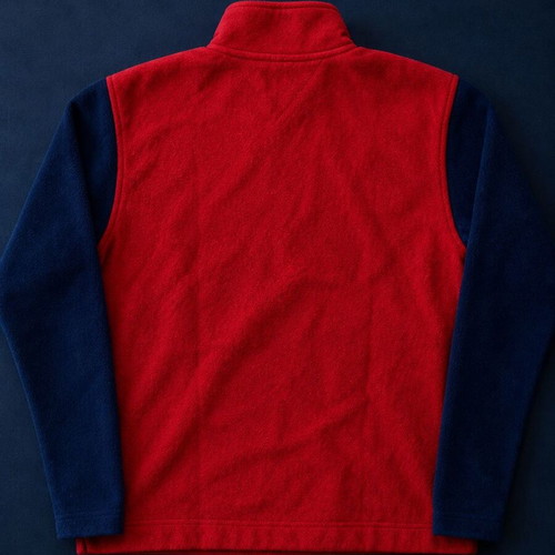 Tommy Hilfiger Athletics vintage fleece quarter zip, red and blue, size L