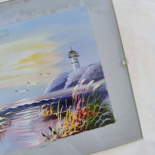Canvas painting in frame used, 24x18 cm