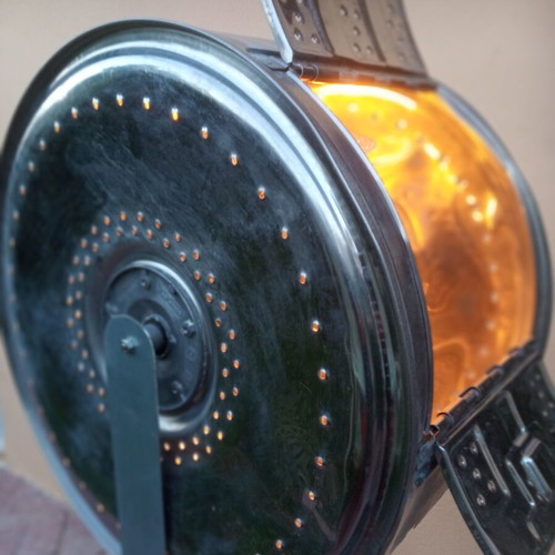 Floor lamp with washing machine drum, art project like new