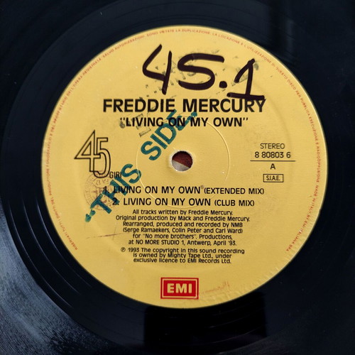 Freddie Mercury Living On My Own 12'' Maxi Single used, electronic