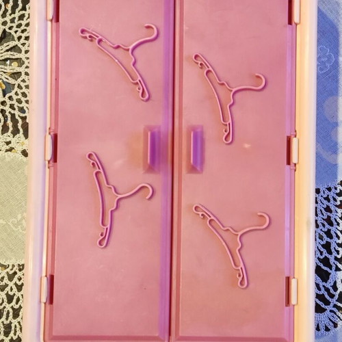Vintage Barbie Dream Furniture Collection 1978 wardrobe used with four hangers
