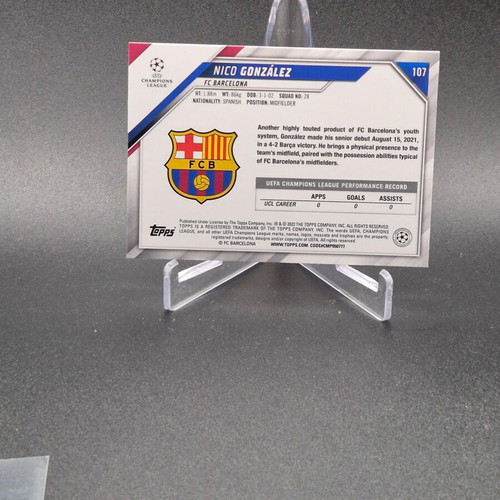 2021 UEFA Champions League Starball Foil Nico Gonzalez #107 Rookie RC card used