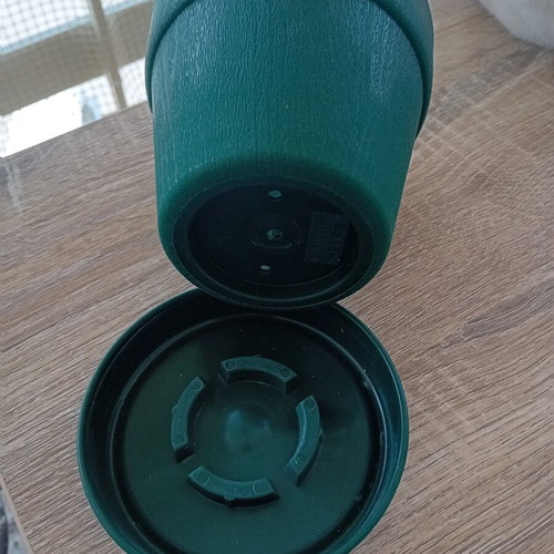 Grecostyl flowerpot new with snap-on saucer, textured finish