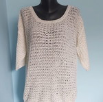 H&M women's loose knit tunic, white, oversized