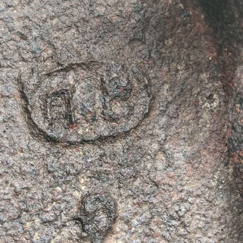 Antique iron used, late 19th century with base