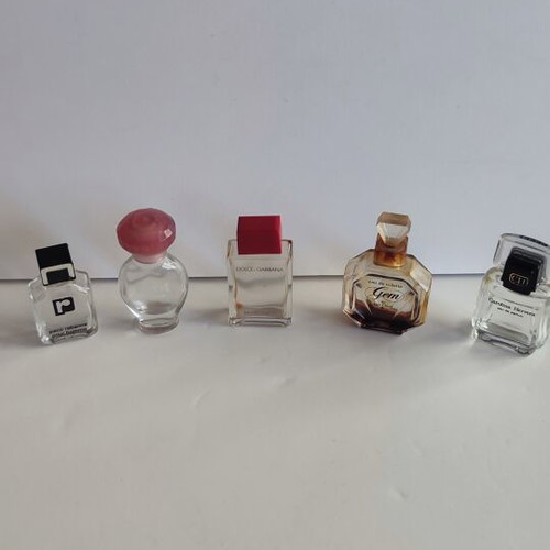 Vintage perfume miniatures collection used, 21 empty bottles for collectors