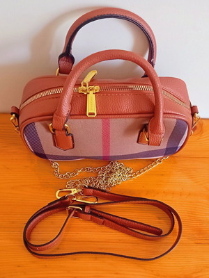 Women's Boston Barrel handbag new with tartan check pattern