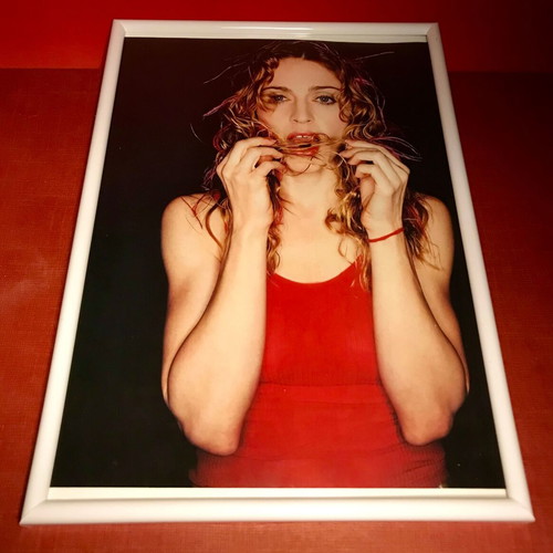 Madonna in white frame with glass, A4 size, like new