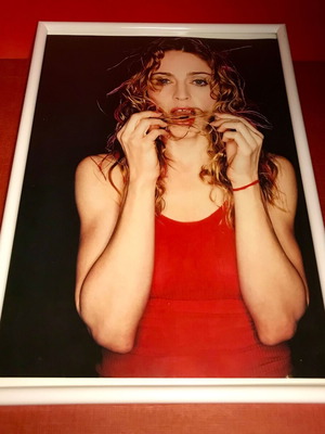 Madonna in white frame with glass, A4 size, like new