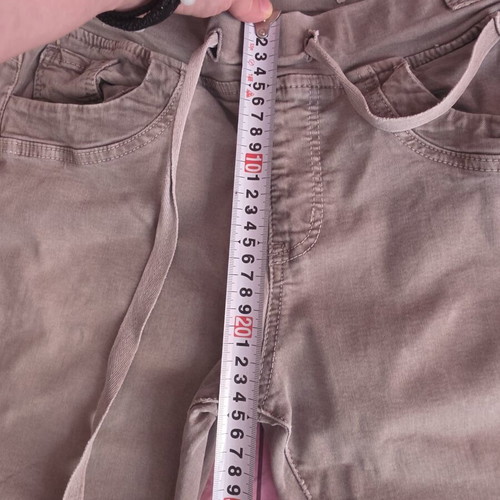 Khaki gray pants like new with elastic and drawstring, size M