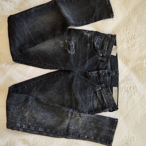 Diesel skinny low waist jeans used, black with rips
