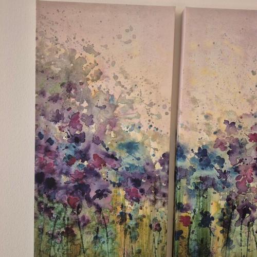 Painting with three pieces like new, vivid colors