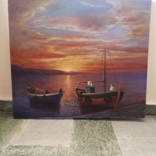 Painting by Yan. Zafeiris used 60x70 cm without frame