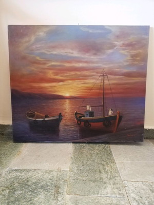 Painting by Yan. Zafeiris used 60x70 cm without frame