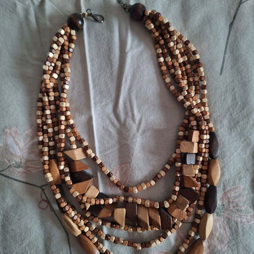 Wooden necklace, handmade, new