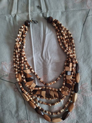 Wooden necklace, handmade, new