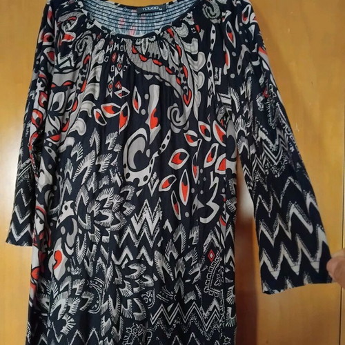 Long-sleeve blouse black and white like new XXL