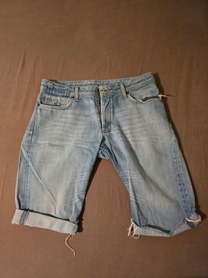 Men's Jean bermuda shorts used, pack of 4, waist size 44cm