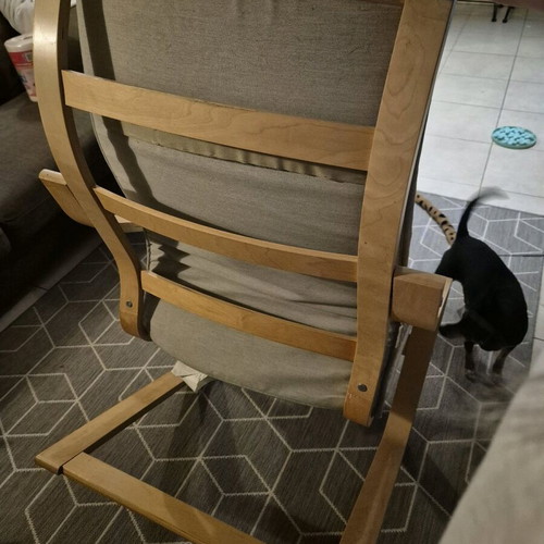 IKEA POÄNG armchair with footstool used