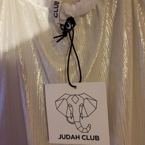 Judah Club champagne dress, white and silver, size M